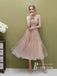 Sweet A-line Prom Dresses Tulle Tea-length Evening Gowns PD391