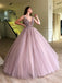 V-neck Ball Gowns Prom Dresses Tulle Beaded Evening Gowns PD400