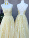 Appliqued Tulle Prom Dresses A-line Spaghetti Straps Gowns PD405