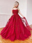 Appliqued Tulle Prom Dresses A-line Spaghetti Straps Gowns PD405