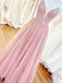Spaghetti Straps Tulle Prom Dresses A-line Evening Dresses With Beads PD413