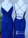 Stunning Beaded Lace Prom Dresses Mermaid Spaghetti Straps Gowns PD415