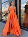 Spaghetti Straps A-line Prom Dresses Simple Long Evening Gowns PD423