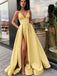 Spaghetti Straps A-line Prom Dresses Simple Long Evening Gowns PD423