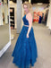 2 Pieces A-line Prom Dresses Lace Appliqued Evening Gowns PD433