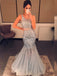 Spaghetti Straps Tulle Mermaid Prom Dresses With Rhinestones PD438