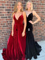 2 Types Simple Prom Dresses Long Satin Evening Dresses PD442