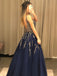 Spaghetti Straps Tulle A-line Prom Dresses With Appliques And Beads PD443
