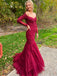 Long Sleeves Mermaid Prom Dresses With Appliques PD456