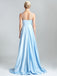 Simple Satin A-line Prom Dresses With Slit Long Evening Gowns PD457