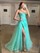 Spaghetti Straps A-line Prom Dresses Tulle Appliqued Gowns PD463
