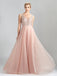 Shining Tulle Prom Dresses A-line Beaded Evening Gowns PD477