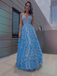 Spaghetti Satraps A-line Prom Dresses Lace Evening Gowns PD493