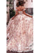 Off-the-shoulder Lace Prom Dresses Ball Gown Flower Gowns PD494
