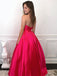 Simple Off-The-Shoulder Neckline Strapless A-line Prom Dresses Satin Evening Gowns PD501