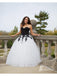 Simple Long Tulle Strapless Neckline  A-line Prom Dresses  PD526