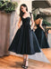 Elegant Spaghetti Straps Satin A-line Prom Dresses  Evening Gowns PD528