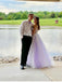 Charming V-neck Spaghetti Straps Tulle Prom Dresses A-line Appliques Gowns PD552