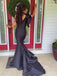 Trumpet/Mermaid Asymmetric Sweep Train Satin Simple Prom Dresses 553