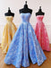 Delicate Jacquard Brocade Satin Strapless Sweep Train Ball Gown PD555