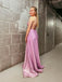 Simple Shimmering Lace-Up Back A-line Prom Dress PD559