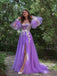Gorgeous Rhinestone Floral Tulle A-line Prom Dresses Gowns PD561
