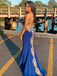 Fabulous Applique Halter Neckline Mermaid Prom Dresses PD571