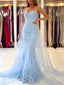 Elegant Rhinestones Appliqued Sheath Spaghetti Straps Tulle Prom Dresses PD577