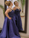 Delicate Scoop Satin Sweep Train Prom Dresses With Appliques PD585