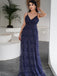 Sparkling A-line Prom Dresses With Sequins Spaghetti Straps Evening Gowns PD586
