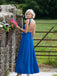 Sexy Cross Neckline Prom Dresses A-line Open Back Long Party Dresses PD587