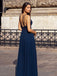 Charming Spaghetti Straps A-line Prom Dresses Chiffon Appliqued Gowns PD590