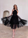 Incredible Polka Dot Lace Halter Neckline Tea-length A-line Prom Dresses PD593