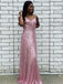 Shimmering Sequin Lace Spaghetti Straps Neckline A-line Prom Dress PD597