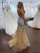 Shining Halter Mermaid Prom Dresses With Appliques PD602