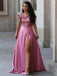 Chic Sequins Satin Floor-length Two-piece A-line Prom Dresses PD605