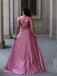 Chic Sequins Satin Floor-length Two-piece A-line Prom Dresses PD605