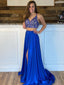 Sexy 2 Pieces A-line Prom Dresses Bead Appliqued Evening Gowns PD608