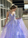 Amazing Lace Appliques Spaghetti Straps V-Neck A-line Prom Dresses PD623