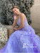 Amazing Lace Appliques Spaghetti Straps V-Neck A-line Prom Dresses PD623