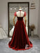 Unique Satin A-line Sweep Train Ball Gown Prom Dresses With Pleats PD624