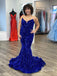 Shining Sequin Lace Strapless Neckline Mermaid Prom Dresses PD631