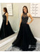 Elegant Halter Shining Tulle Prom Dresses A-line Sweep Train Gowns PD637