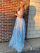 Charming Shiny Lace Spaghetti Strap A-line Prom Dresses With Rhinestones PD646