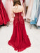 Shining A-line Sweep Train Tulle Prom Dresses With Beaded Sequins PD654