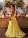 Beautifully Tulle One-shoulder A-line Sweep Train Prom Dresses With Slit PD661
