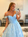 Exquisite Satin Sequins Lace Off-the-shoulder Neckline A-line Prom Dresses PD666