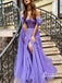 Amazing Shiny Lace Off-the-shoulder Slit Tulle Sweep Train Prom Dresses PD667