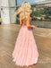 Stunning Backless V-Neck Beaded 3D Appliqued  A-line Evening Dresses Tulle Prom Dress  PD672