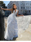 Gorgeous Sequin Lace Spaghetti Straps A-line Backless Satin Prom Dresses PD676